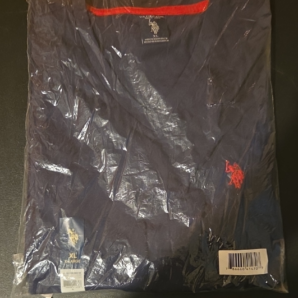 Polo by Ralph Lauren Men's Dark Blue Shirt with Red Accents NEW